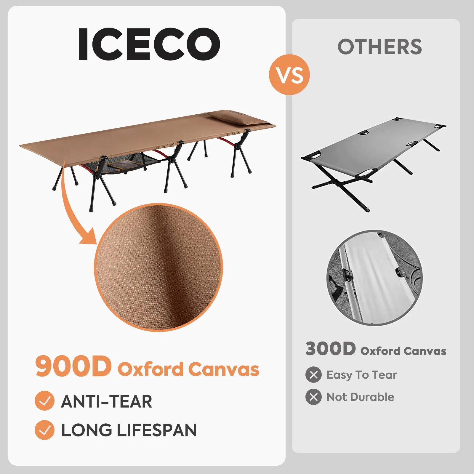 Portable Camping Cot khaki | ICECO