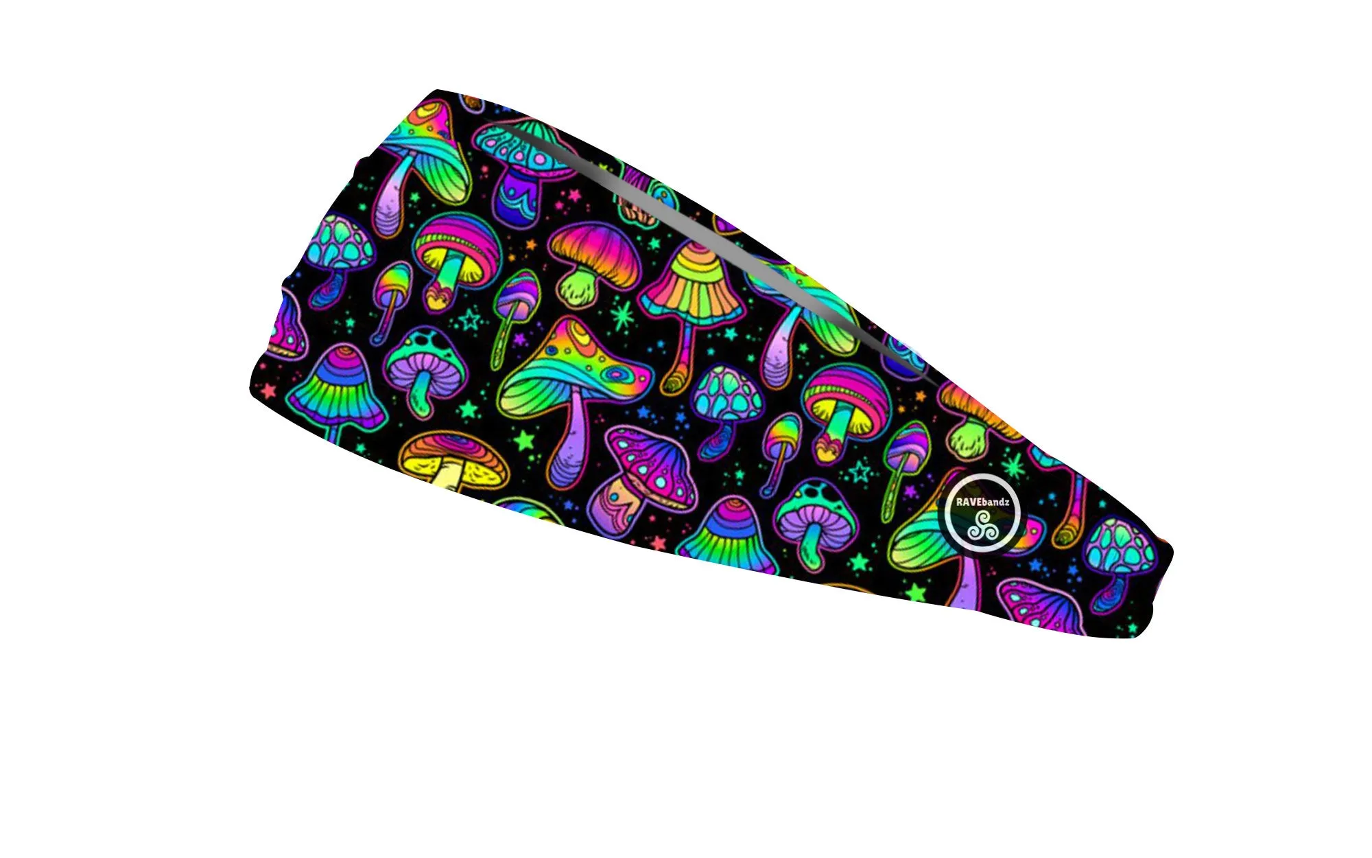 RAVEbandz The Pro - Wide Stretch Headband (Mushrooms)