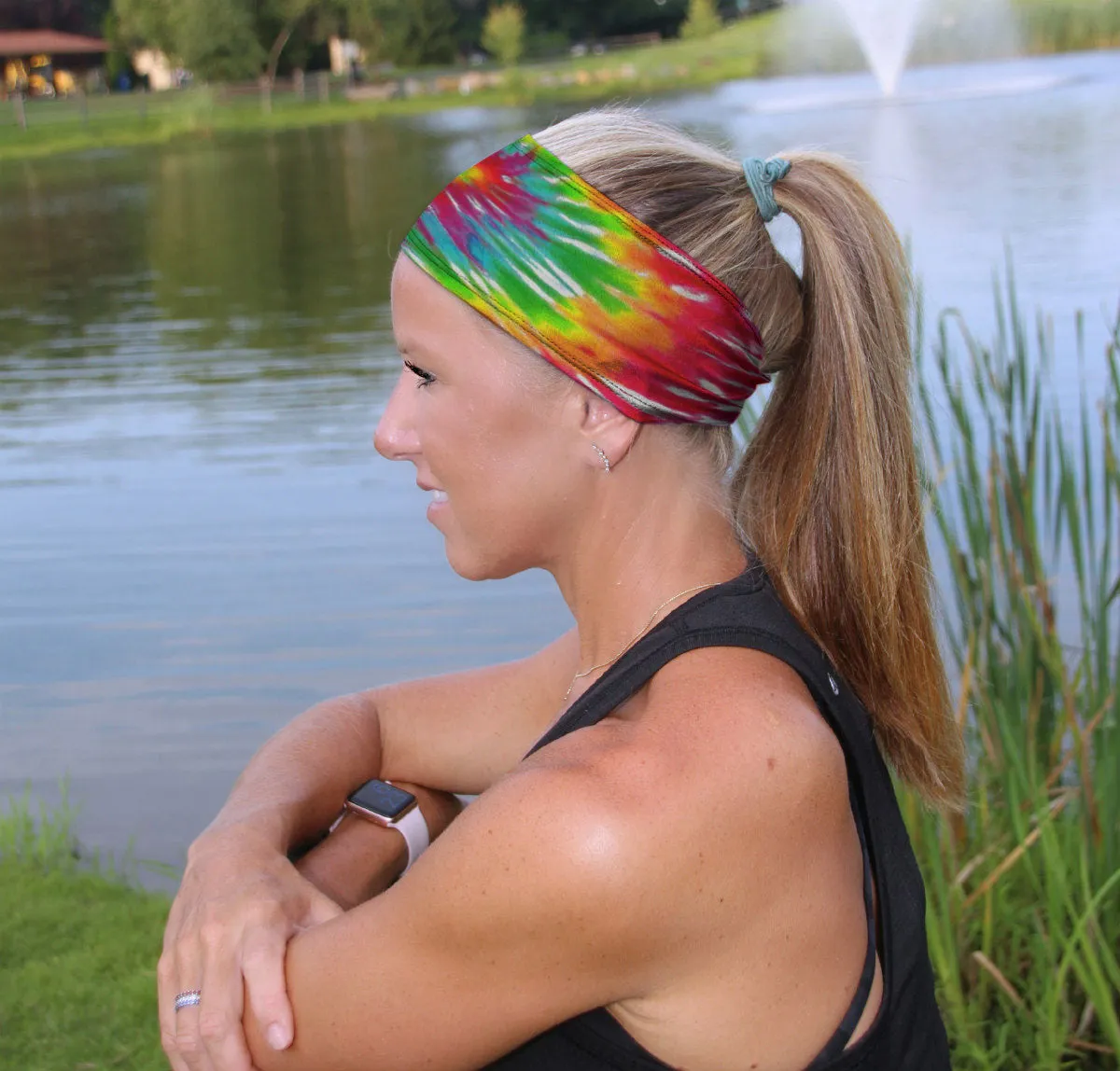 RAVEbandz The Pro - Wide Stretch Headband (Tie Dye)