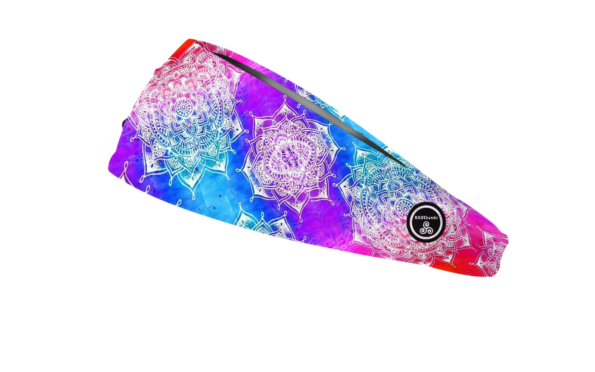 RAVEbandz The Pro - Wide Stretch Headband (Watercolor Mandala)