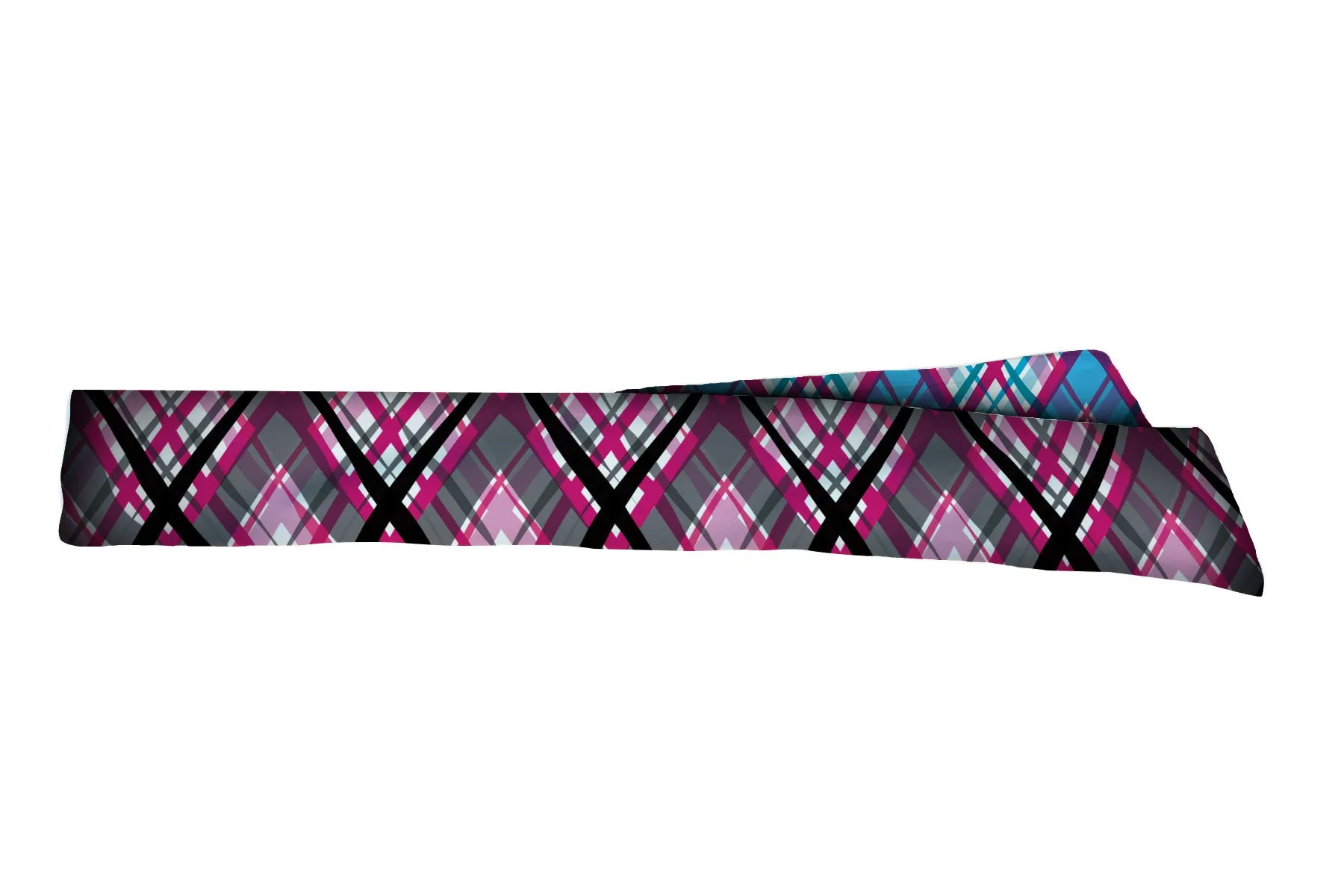 REVERSIBLE Wacky Plaids Black/Blue Head Tie (SKU 1264 HTB)