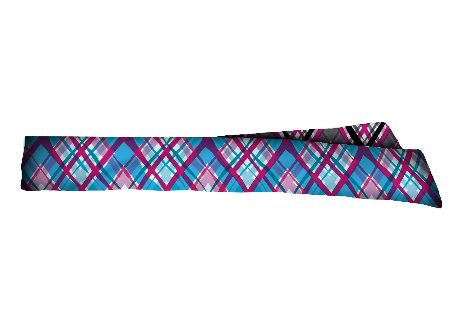 REVERSIBLE Wacky Plaids Black/Blue Head Tie (SKU 1264 HTB)