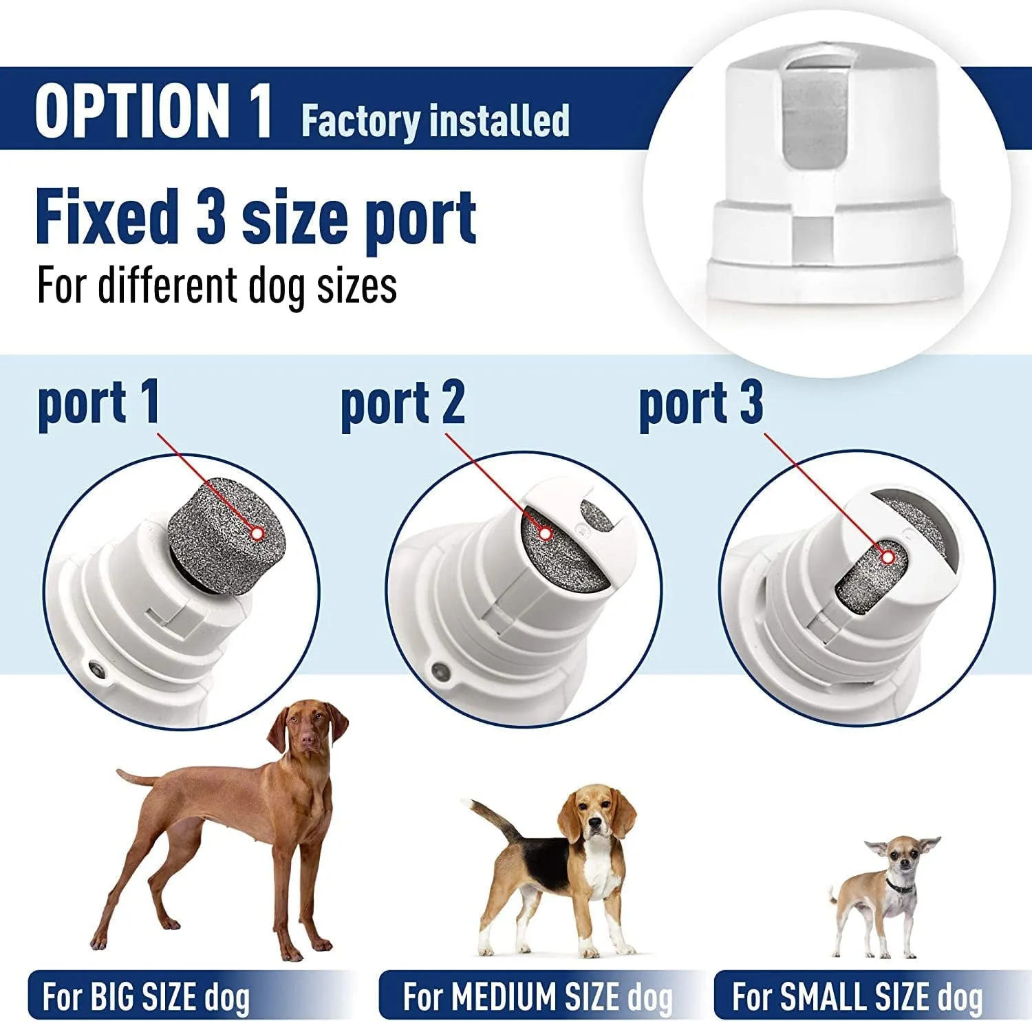 REXIPETS Cat and Dog Nail Grinder - Rechargeable Electric Pet Nail Clipper & Trimmer- Painless Paws Grooming - Quiet 2-Speed Motor. 3 Size Ports for Small, Medium, Large Pets- up to 4 Hours of Charge