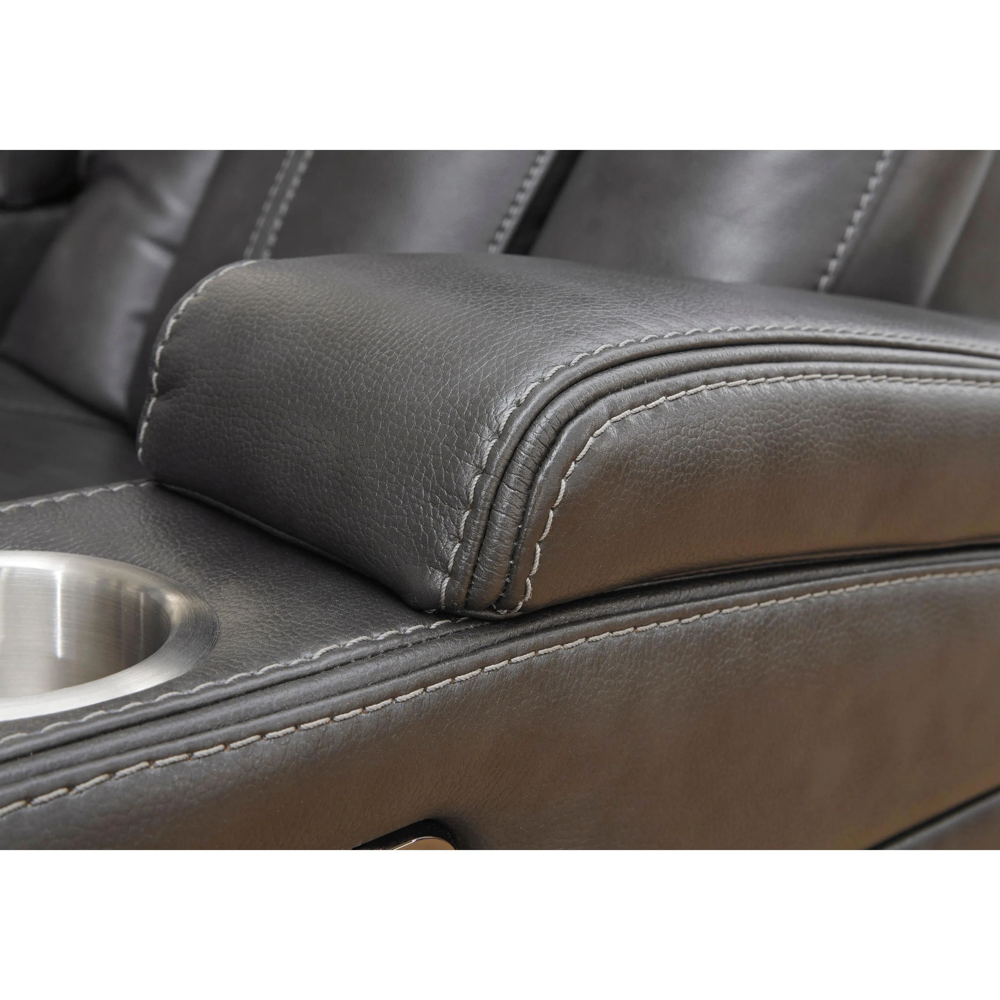 Signature Design by Ashley Turbulance Power Reclining Leather Look Sofa 8500115C