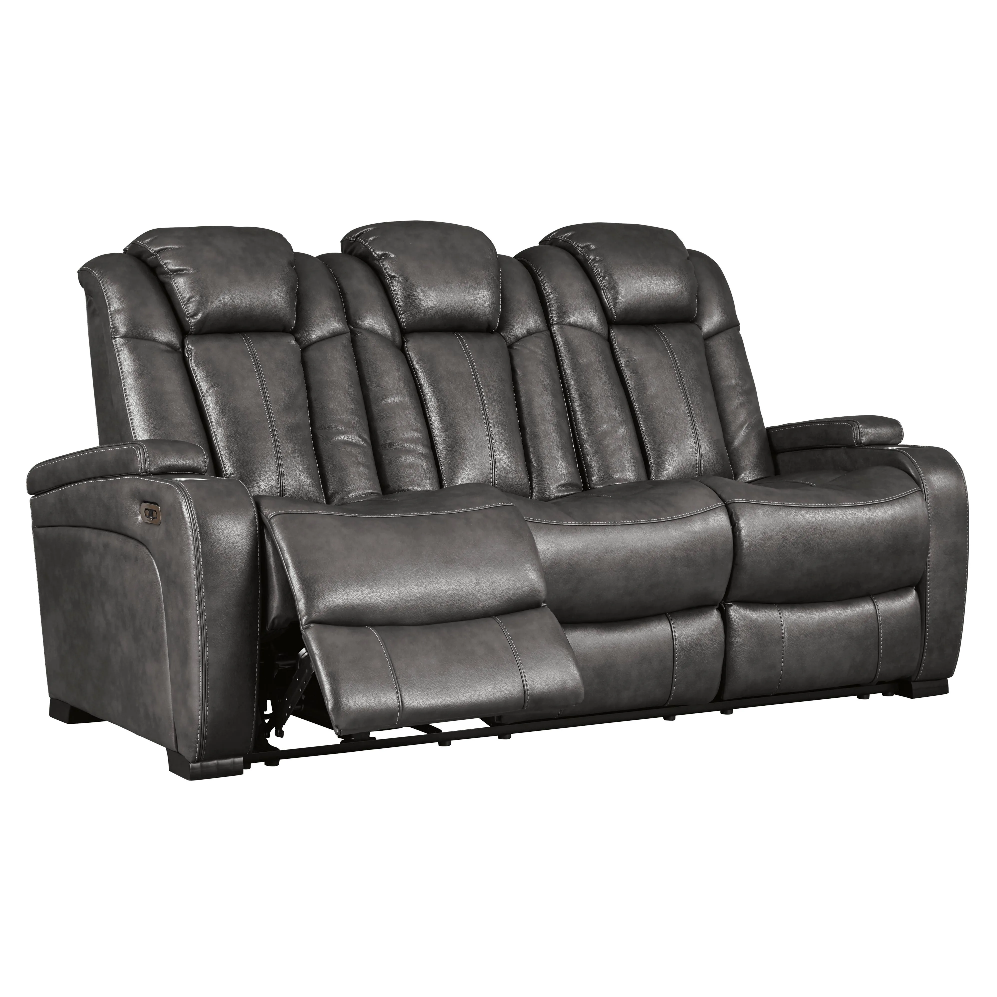 Signature Design by Ashley Turbulance Power Reclining Leather Look Sofa 8500115C