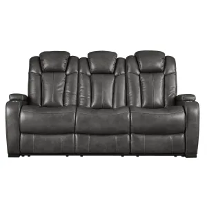 Signature Design by Ashley Turbulance Power Reclining Leather Look Sofa 8500115C