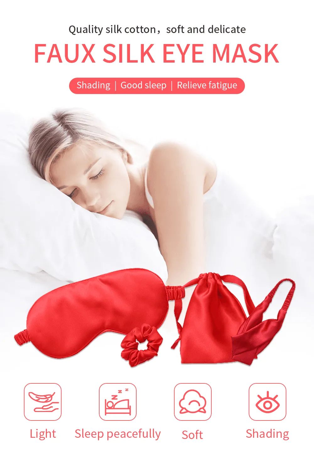 Silk Sleep Mask For Women & Men 4 Pcs Set  sleep better Travel Blindfold