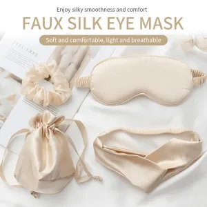 Silk Sleep Mask For Women & Men 4 Pcs Set  sleep better Travel Blindfold