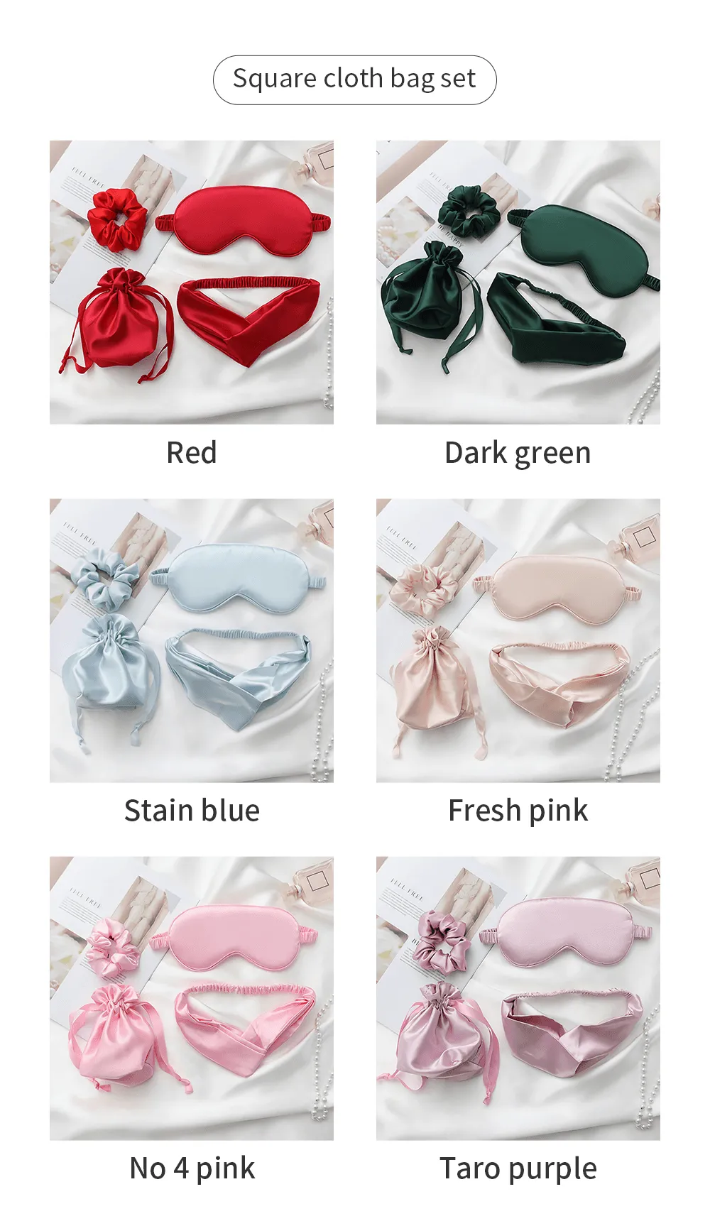 Silk Sleep Mask For Women & Men 4 Pcs Set  sleep better Travel Blindfold