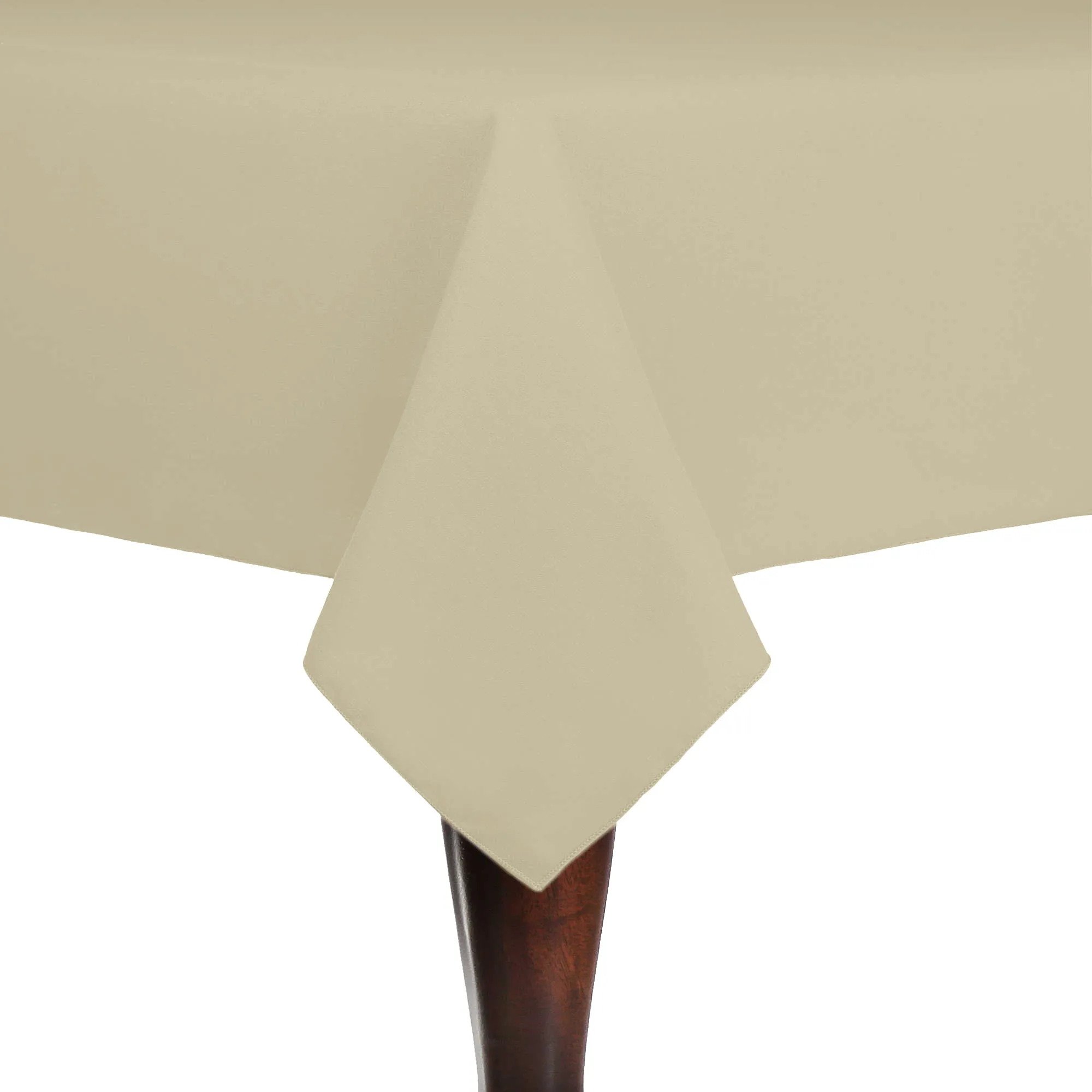 Tan 40" x 90" Rectangular Spun Poly Tablecloth