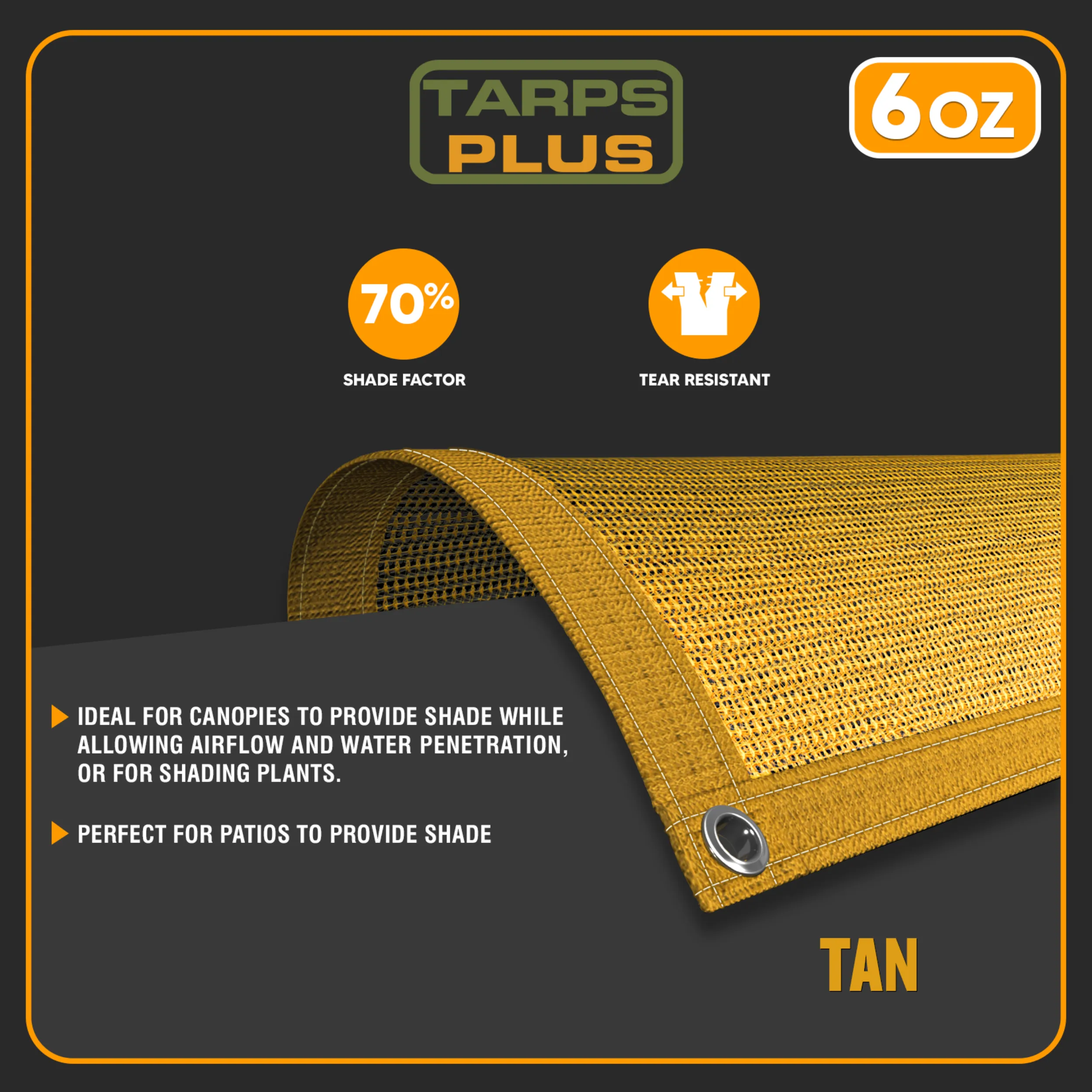 Tan Mesh Tarp 10' x 12'