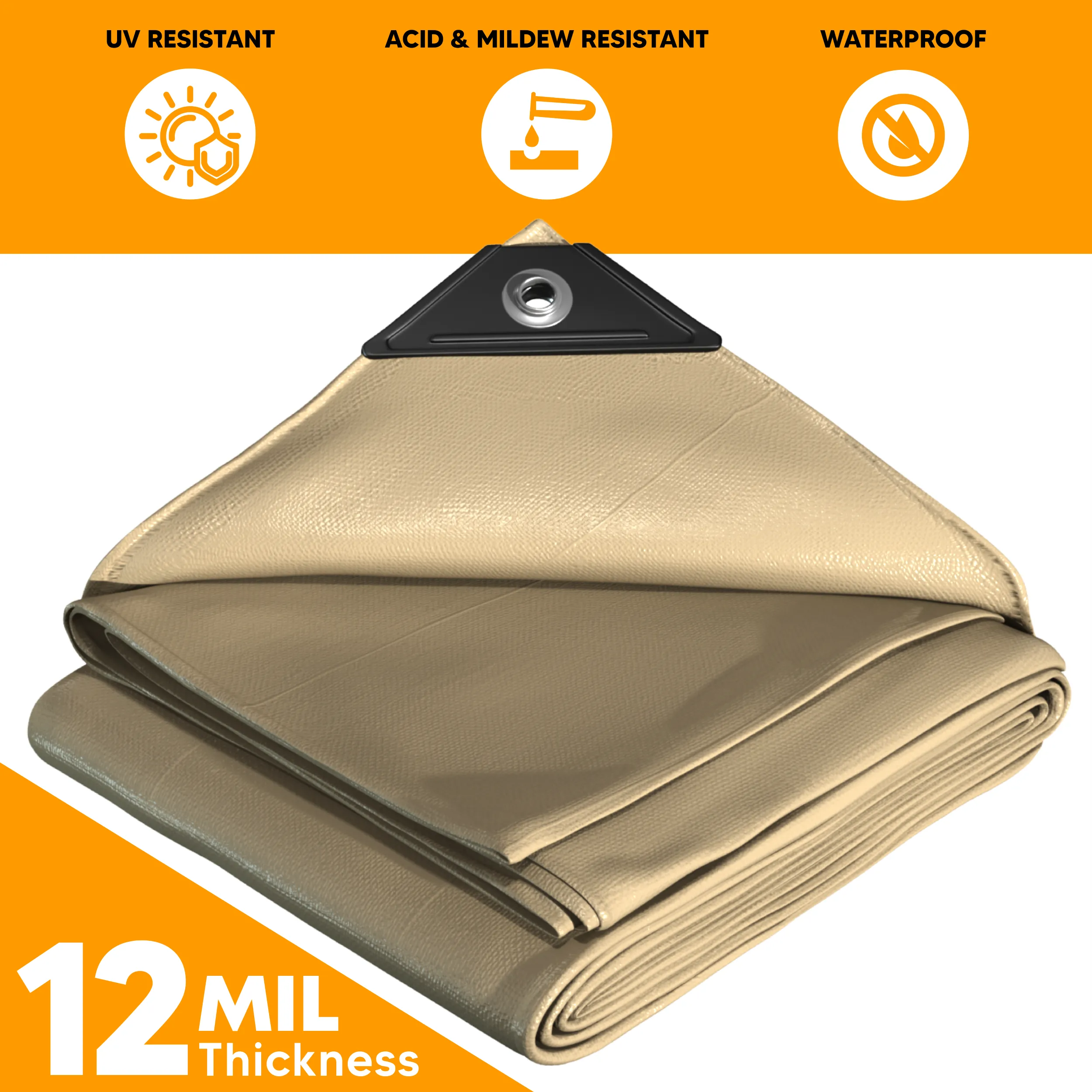 Tan Poly Tarp 16' x 24'