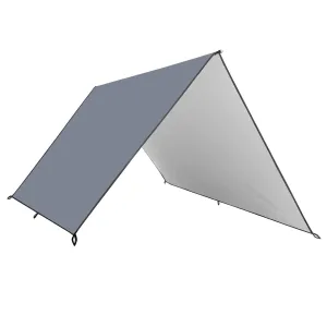 Waterproof Camping Tarp Kit Tent Canopy Awning Portable Rain Fly for Outdoor Picnic Hammock Hiking Backpacking Travelling UV Protection 9.84*9.84ft