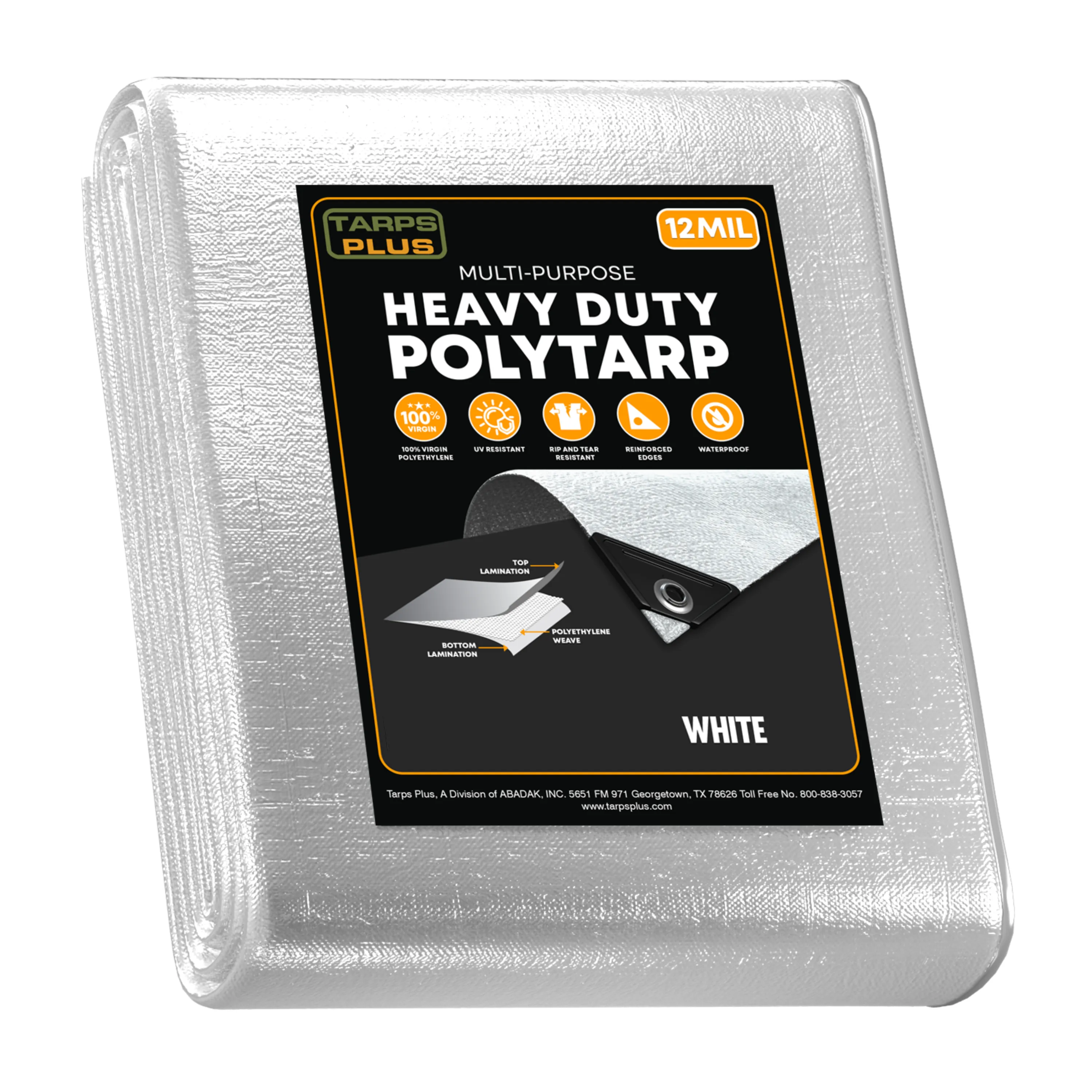 White Poly Tarp 8' x 10'