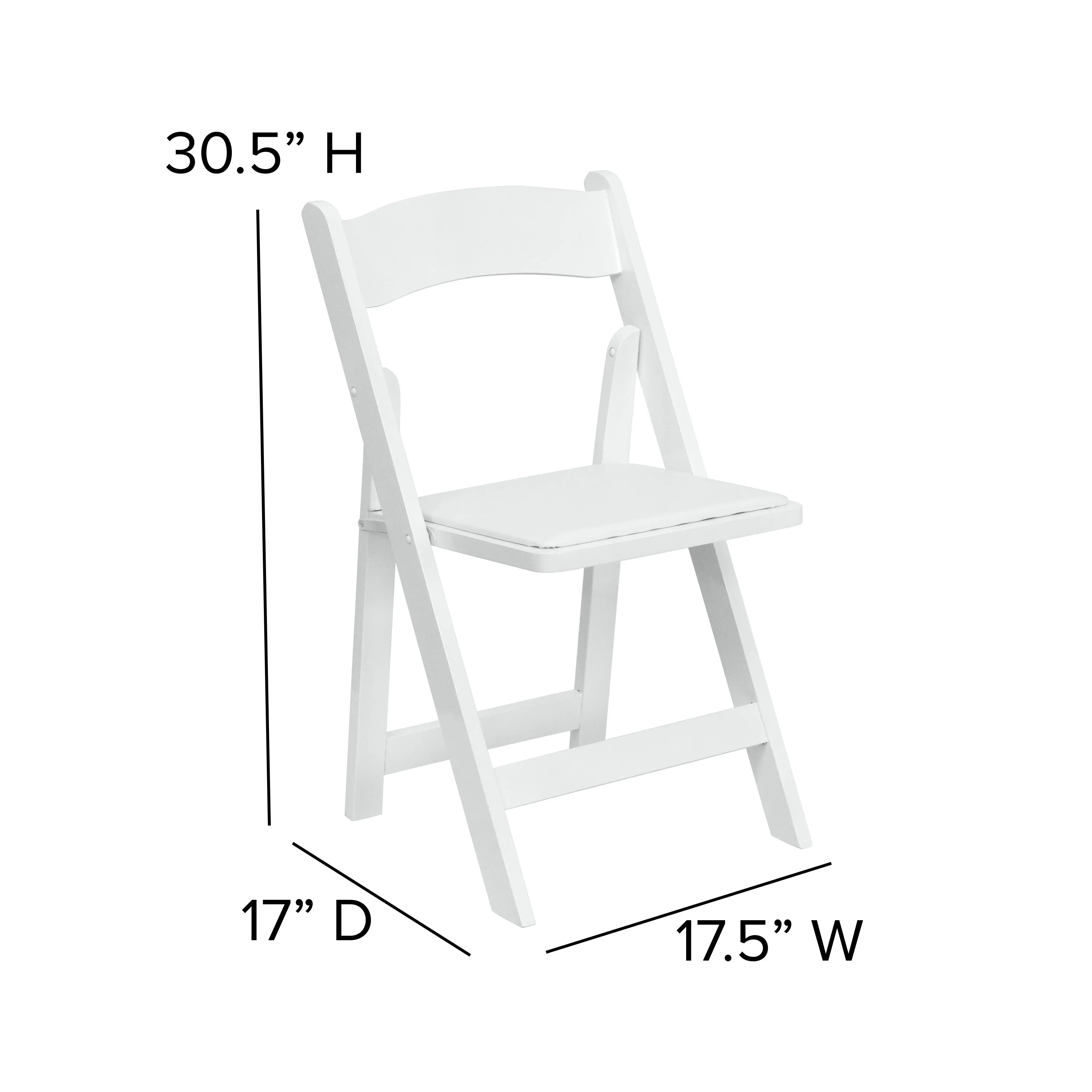 White Wood Folding Chair 2-XF-2901-WH-WOOD-GG