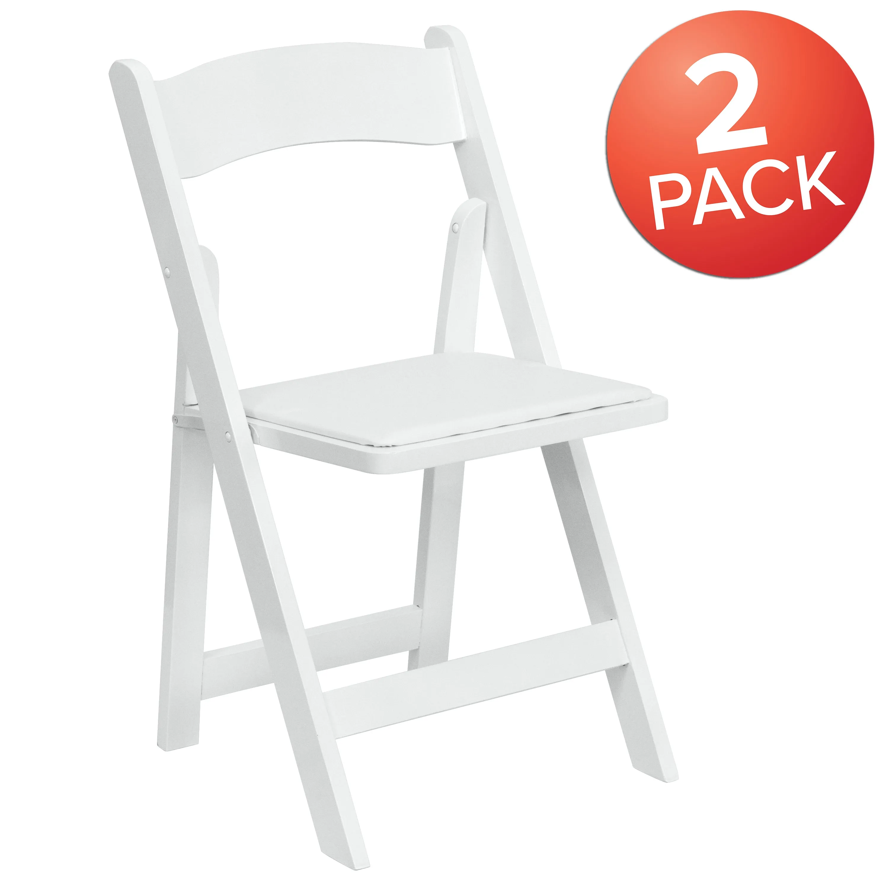 White Wood Folding Chair 2-XF-2901-WH-WOOD-GG