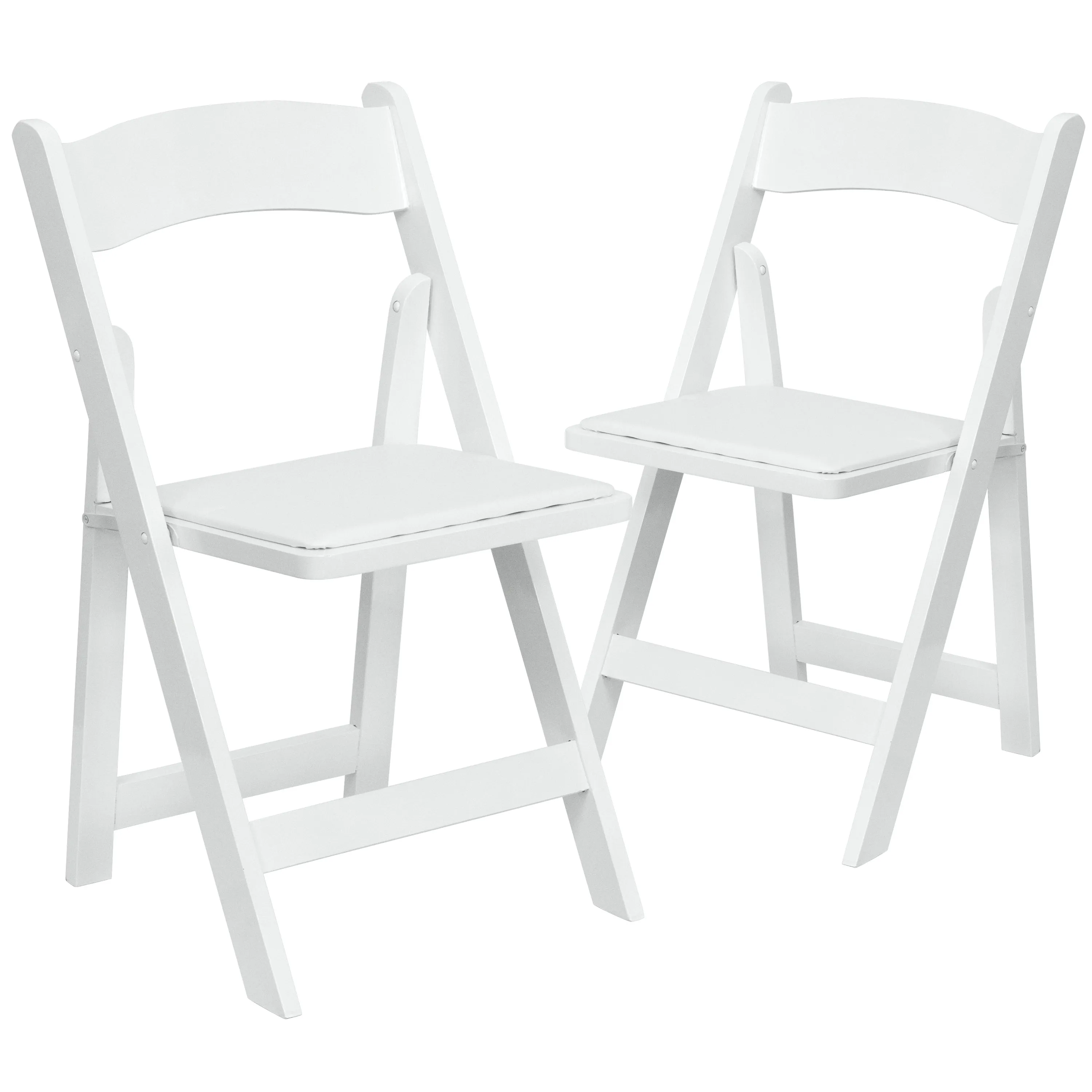 White Wood Folding Chair 2-XF-2901-WH-WOOD-GG