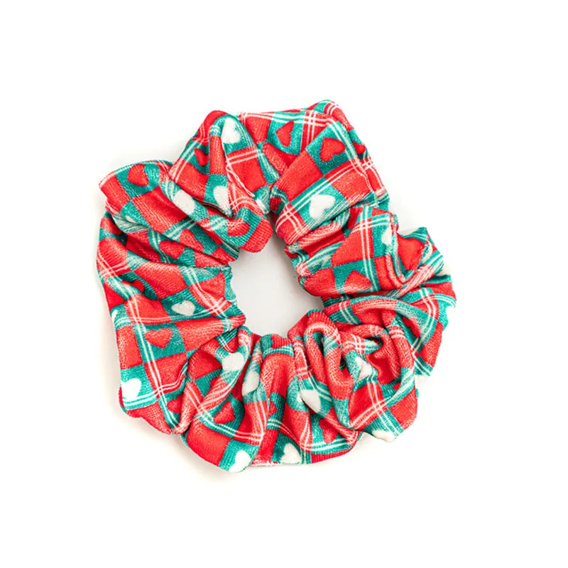 Women's Hair Band Golden Velvet Cloth Autumn and Winter Christmas Pattern Large Intestine Ring